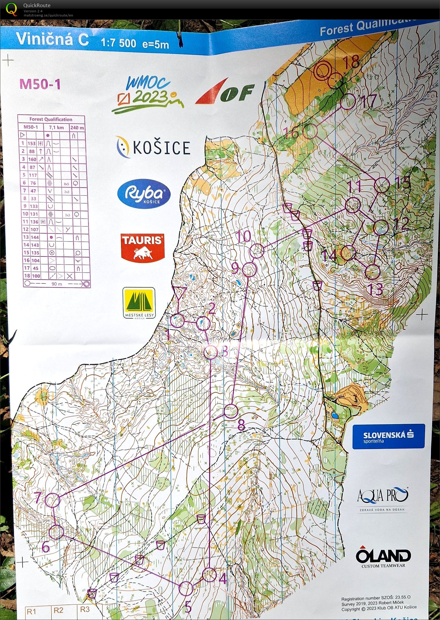 WMOC 2023 Forest Qualification M50-1 (15/08/2023)