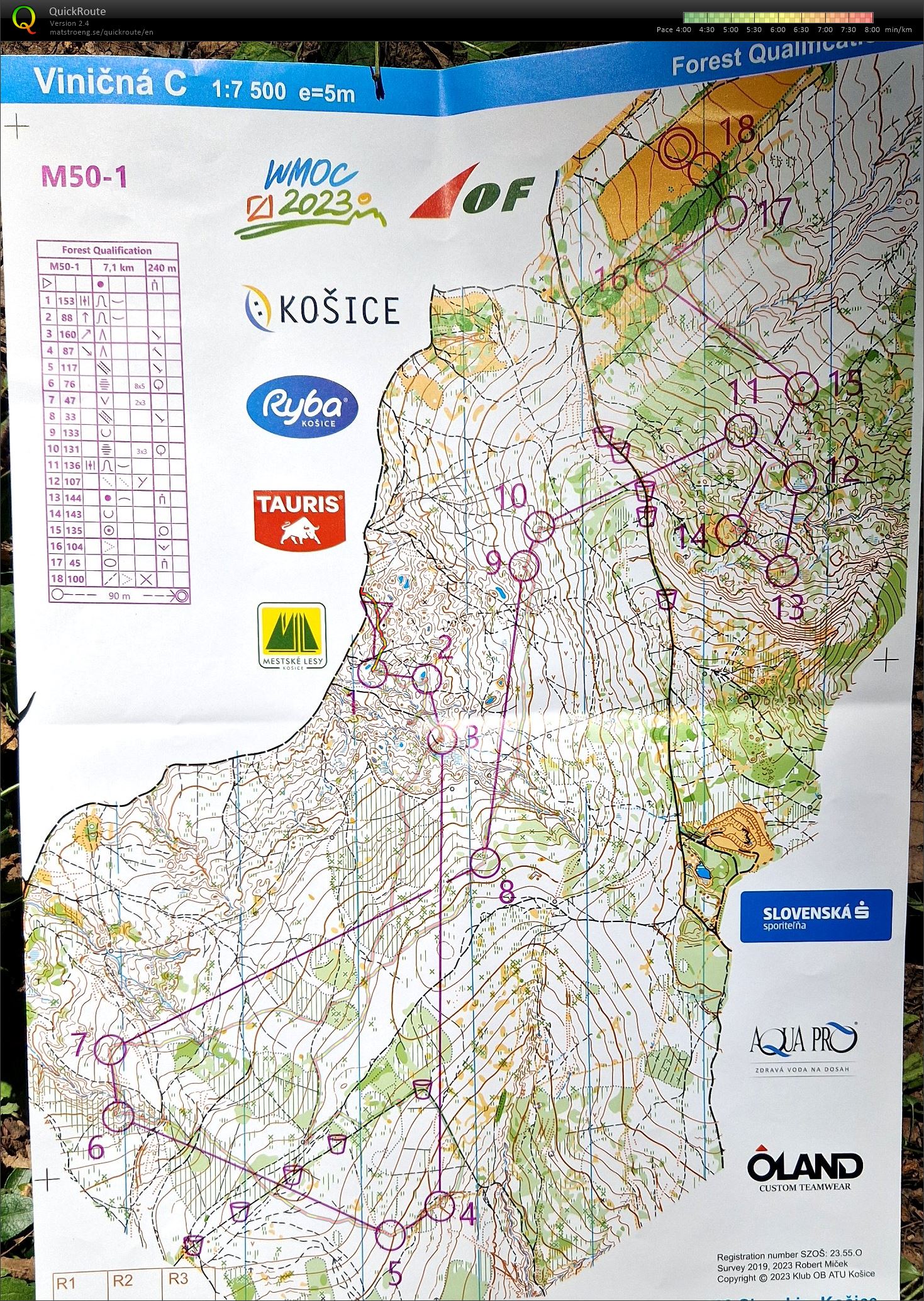 WMOC 2023 Forest Qualification M50-1 (15/08/2023)